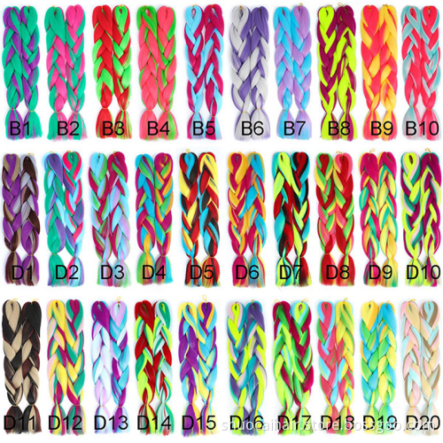 Jumbo Braid Hair 24 Inch Synthetic Colorful Hair Extension For Crochet Box Braids Twist Mix Braiding Hair Extensions